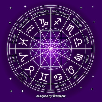 Zodiac-wiel op een ruimteachtergrond