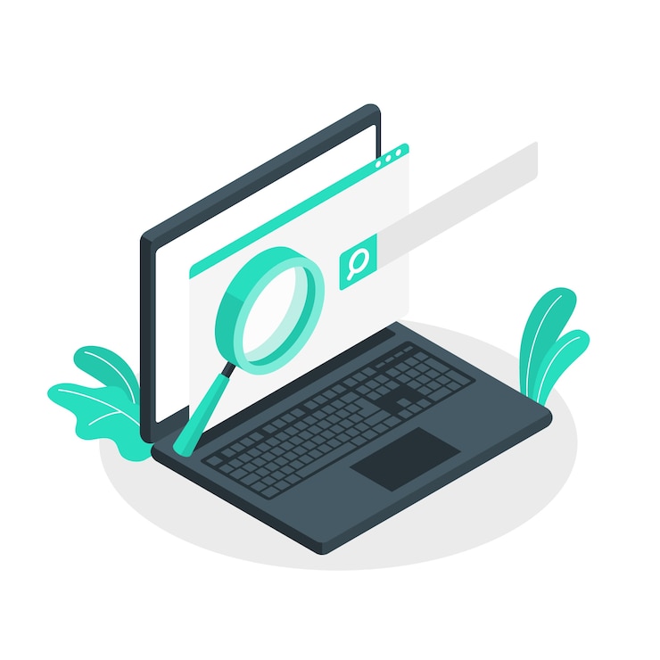 Gratis Vector zoekmachine concept illustratie
