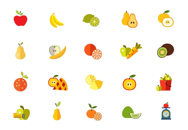 Zoet fruit icon set