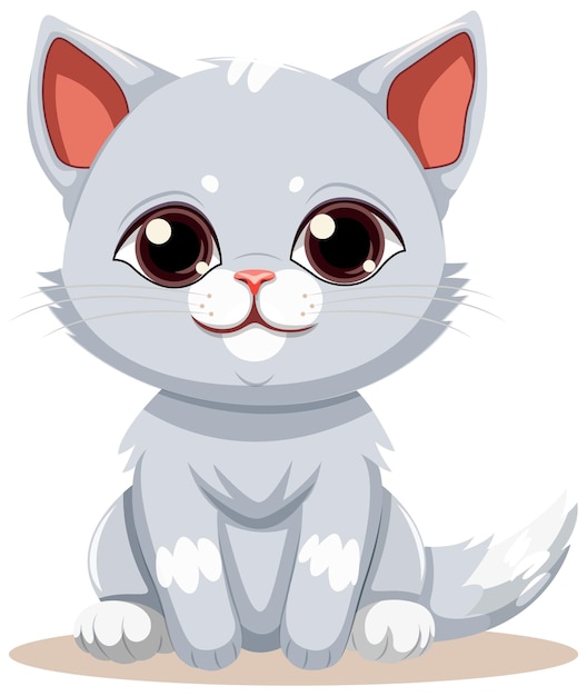 Gratis vector zoete ogen kitten stripfiguur