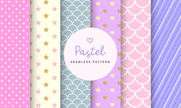 Zoete pastel naadloze patroon collectie.