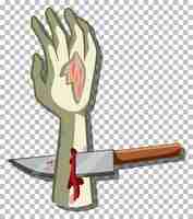 Gratis vector zombie hand in cartoon-stijl