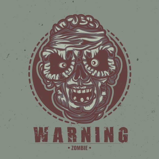 zombie hoofd illustratie