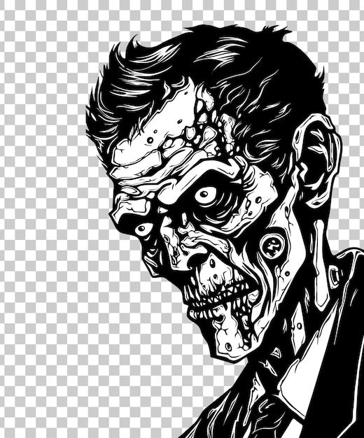 Gratis vector zombie hoofd schets