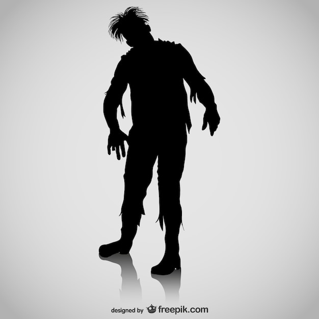 Zombie vector gratis silhouet