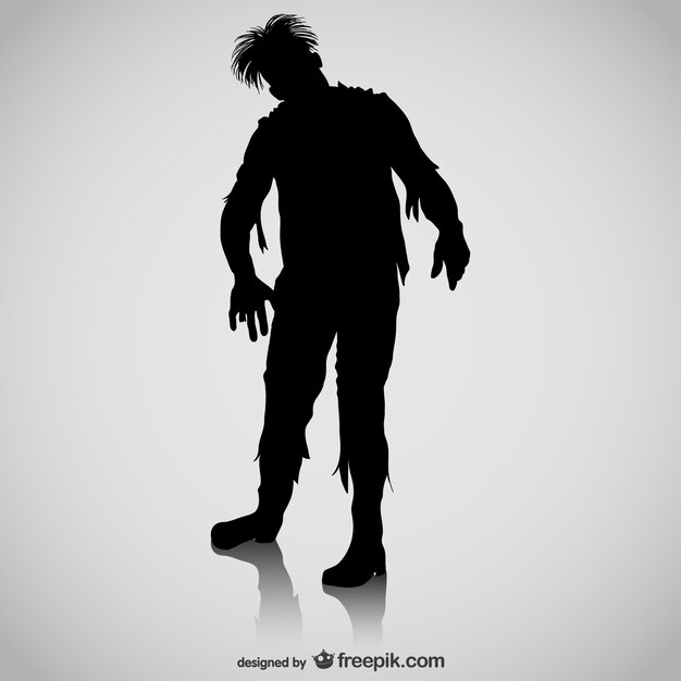 Zombie vector gratis silhouet