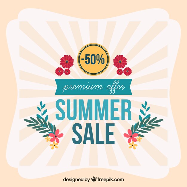 Gratis vector zomer aanbieding achtergrond