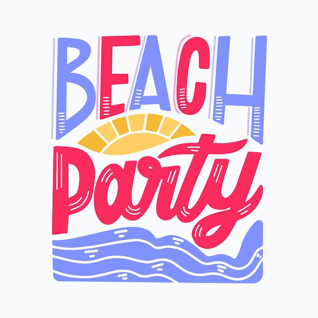 Zomer belettering met beach party