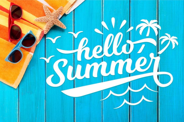 Gratis Vector zomer belettering met foto