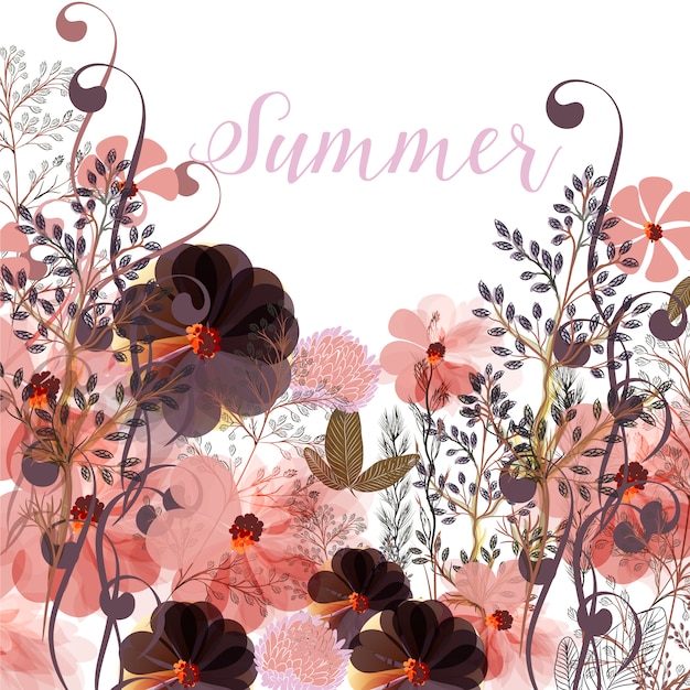 Gratis vector zomer bloemen achtergrond