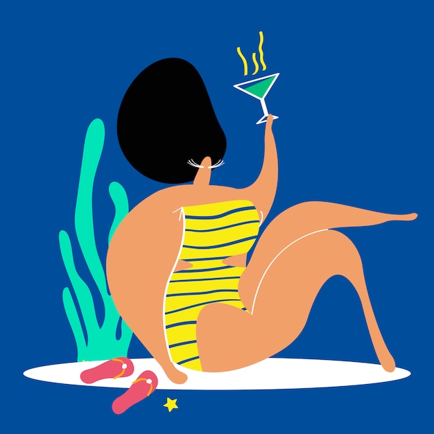 Gratis vector zomer cocktail tijd