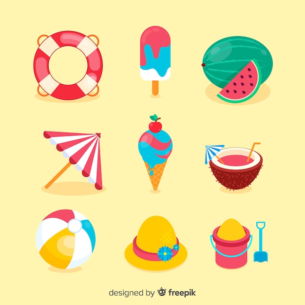 Gratis vector zomer element collectie