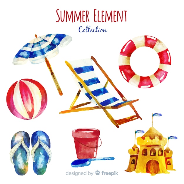 Gratis vector zomer element collectie