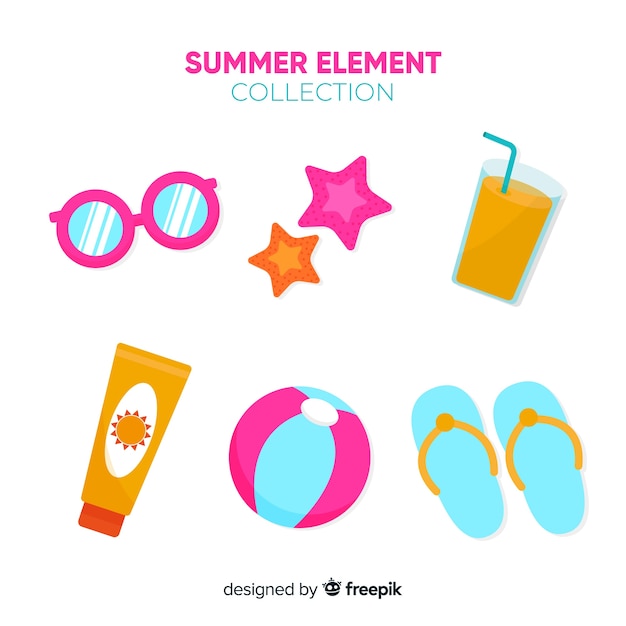 Gratis vector zomer element collectie