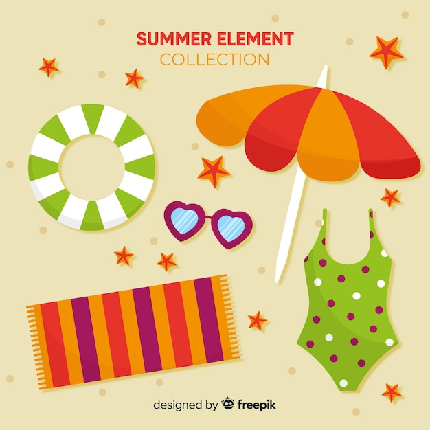 Gratis vector zomer element collectie