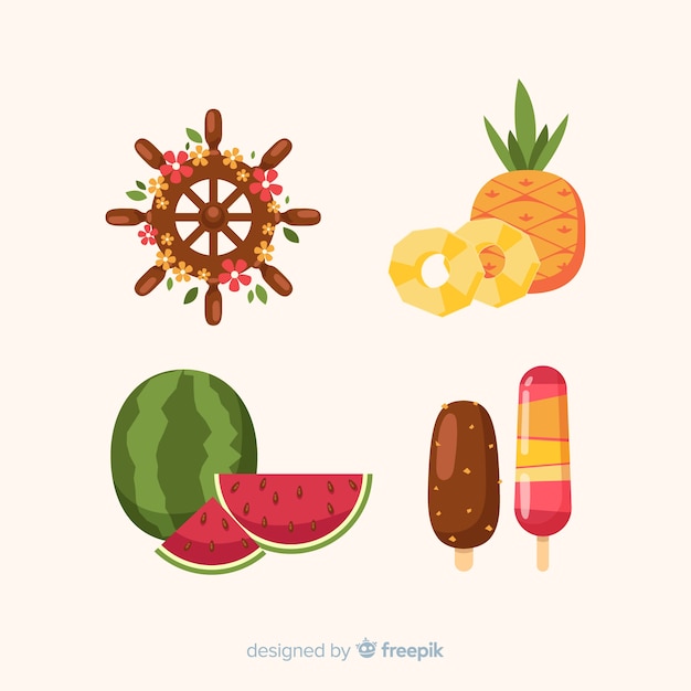 Gratis vector zomer element collectie