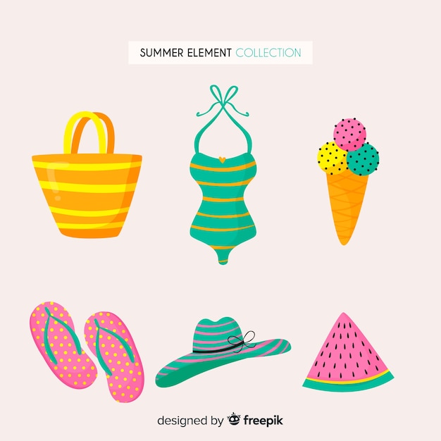 Gratis vector zomer element collectie