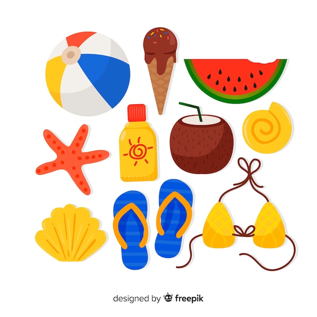 Gratis vector zomer element collectie