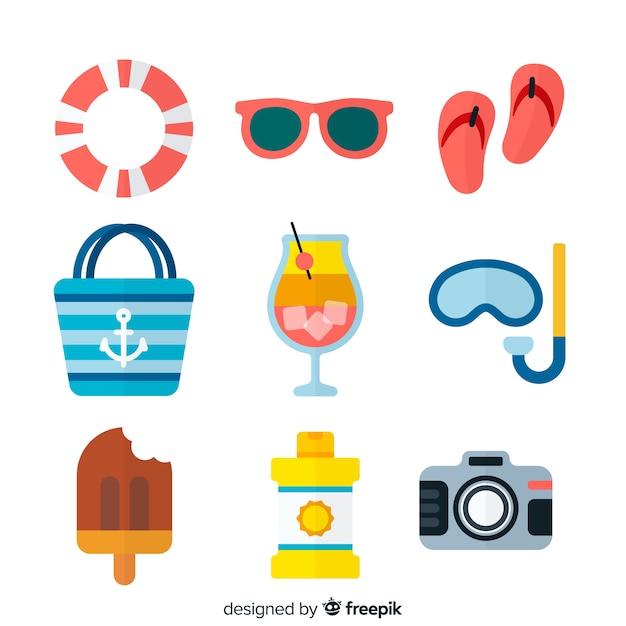 Gratis vector zomer element collectie