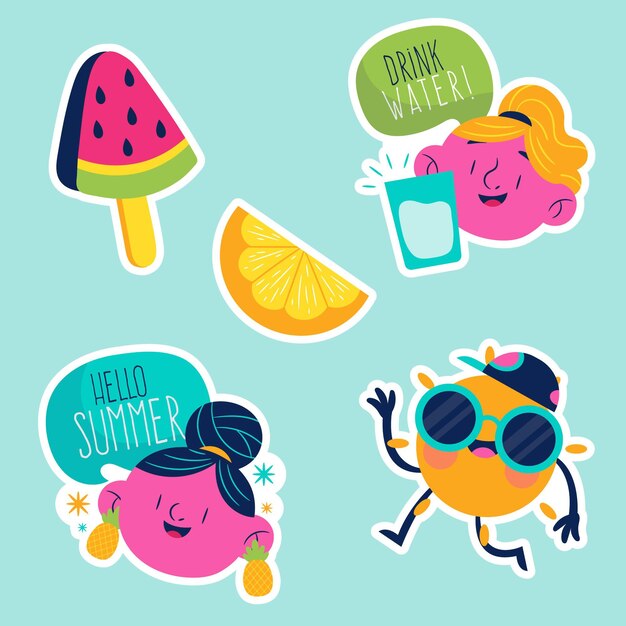 Gratis vector zomer elementen collectie