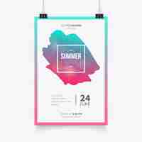 Gratis vector zomer festival poster sjabloon