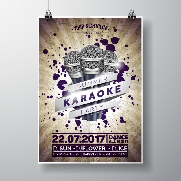 Zomer karaoke partij poster