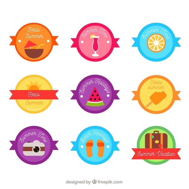 Gratis vector zomer label collectie