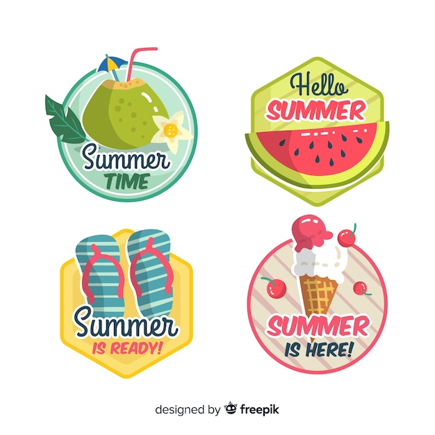 Gratis vector zomer label collectio