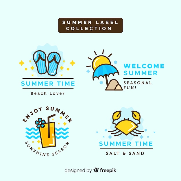 Gratis vector zomer label collectio