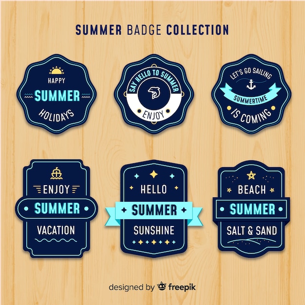 Gratis vector zomer labelcollectie