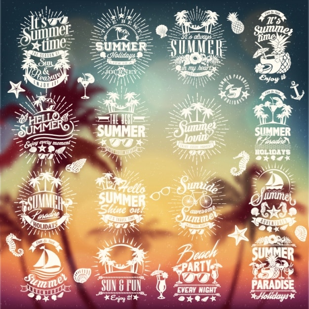 Gratis vector zomer ontwerpen collectie