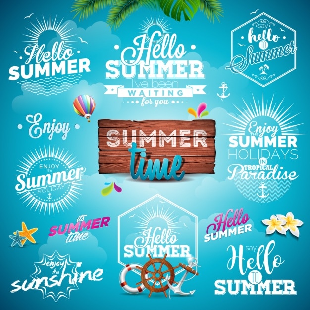 Gratis vector zomer ontwerpen collectie