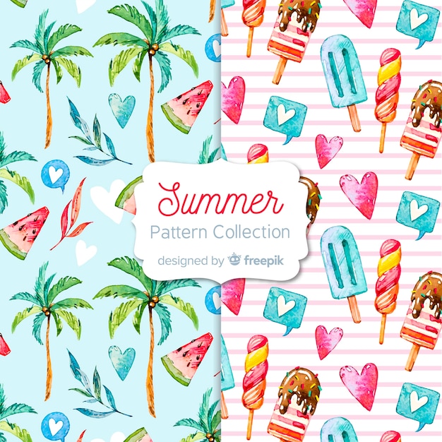 Gratis vector zomer patroon collectie