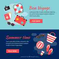 Gratis vector zomer reis banners