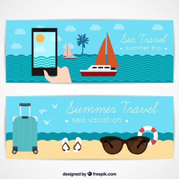 Zomer reizen banners