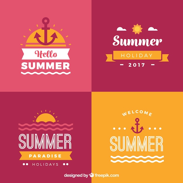 Zomer retro stickers pack