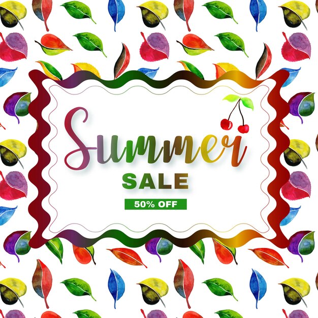 Zomer Sale Rood Blauw Groene Achtergrond Professionele Banner Multifunctioneel Ontwerp Gratis Vector