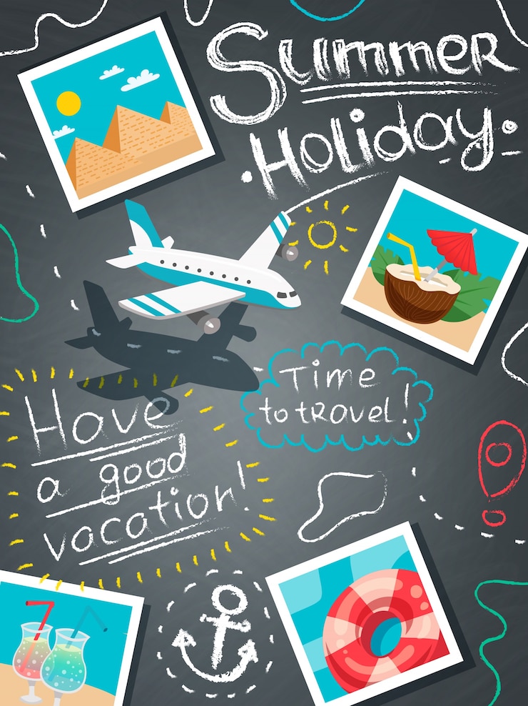 Gratis Vector zomer vakantie ontwerpconcept