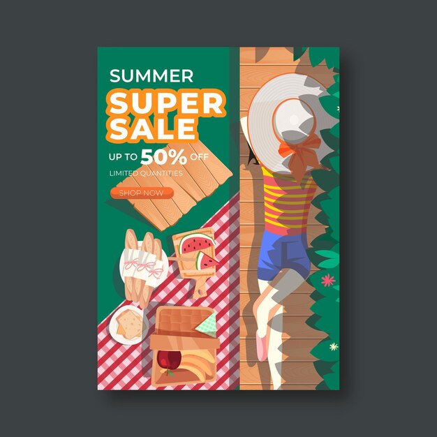 Zomer verkoop banner vectorillustratie