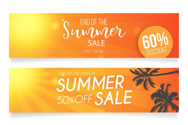 Gratis vector zomer verkoop banners sjablonen