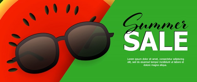 Gratis vector zomer verkoop groene banner