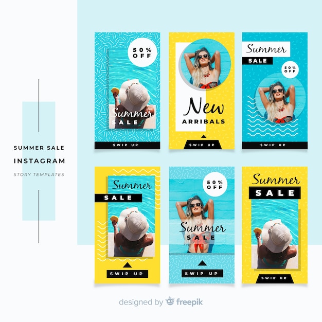 Zomer verkoop instagram verhalen sjabloon collectie