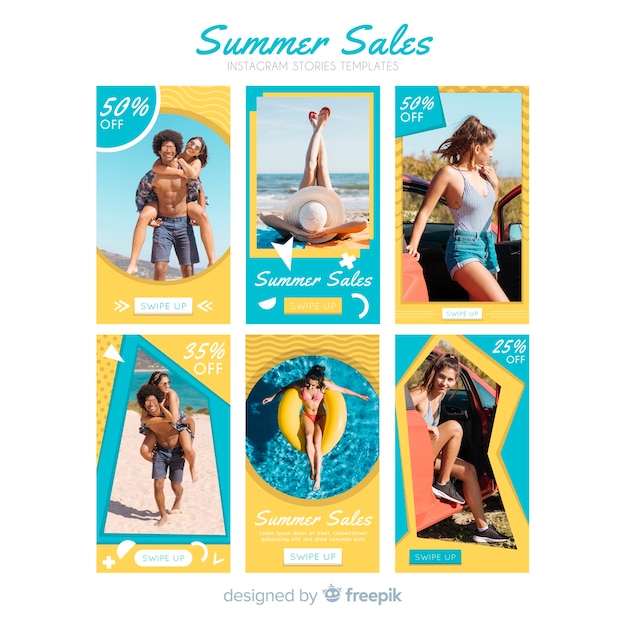 Zomer verkoop instagram verhalen sjabloon pack