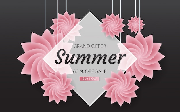 Gratis vector zomer verkoop sjabloon banner vector achtergrond