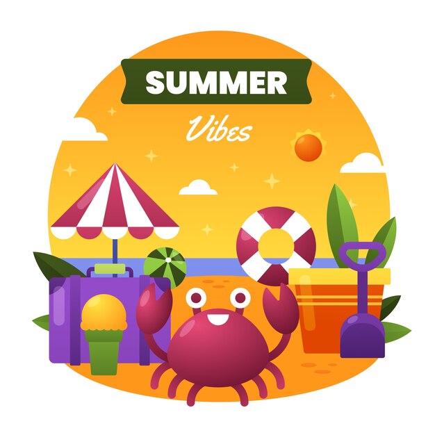 Gratis vector zomer vibes illustratie