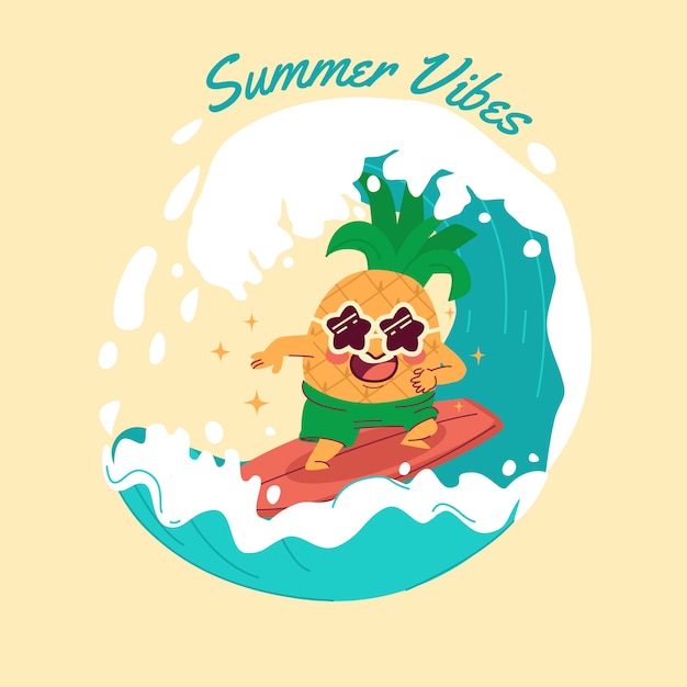 Gratis vector zomer vibes illustratie