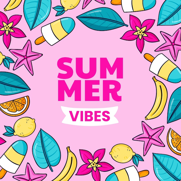 Gratis vector zomer vibes illustratie