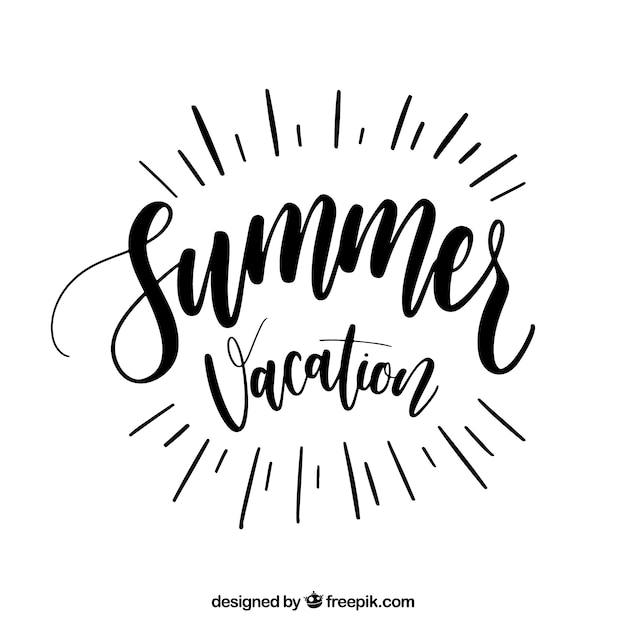 Gratis vector zomerbelettering met zwarte inkt