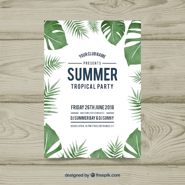 Gratis vector zomerfeest flyer om seizoen te vieren