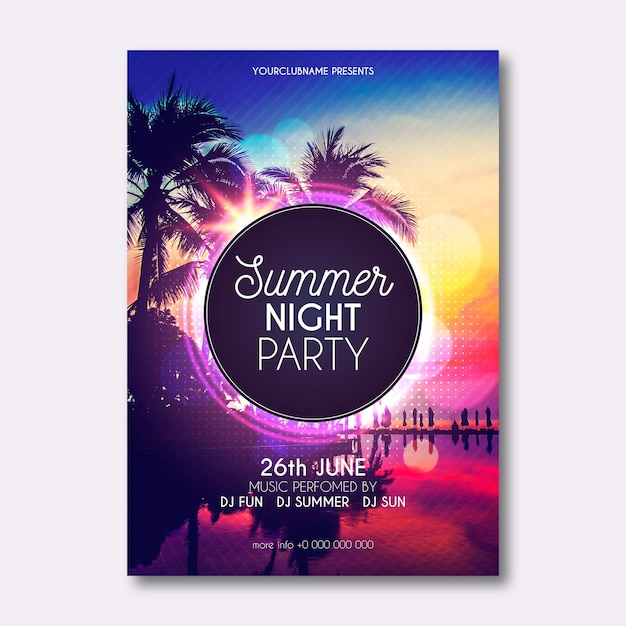 Gratis vector zomerfeest flyer sjabloon